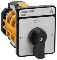 Переключатель кулачковый стандартная черная рукоятка 63А схема 98 MASTER IEK