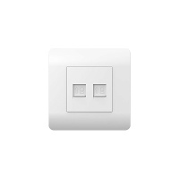 431553 - (NEW3-E) Розетка компьютерная 2хRJ45, белый (CHINT)