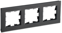 BRITE Рамка 3-местная РУ-3-2-Бр стекло черный матовый IEK