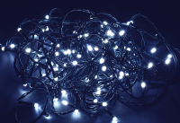 Гирлянда нить 10м 100 светодиодов белый свет IP20 зеленый шнур 1,5м 230В контроллер 8 сцен IEK