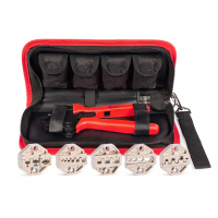 Пресс-клещи с набором матриц CTN серия ПРОФИ (кримпер) для опрессовки изолированных и неизолированных наконечников (КВТ)