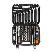 Набор инструментов НАИ-06/82 серия KBT-PROFESSIONAL с торцевыми шестигранными головками и трещоткой 1/2’’ и 1/4’’ (КВТ)