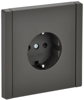 FORTE&PIANO Розетка 1-местная с заземлением с защитными шторками безвинтовое крепление 16А FP313 серый IEK