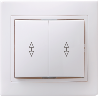 KVARTA Выключатель 2-клавишный проходной 10А ВСп10-2-0-КБ белый GENERICA