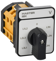 Переключатель кулачковый стандартная черная рукоятка 10А схема 66 MASTER IEK