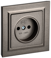 BRITE Розетка 1-местная без заземления без защитных шторок 10А в сб. РСР10-1-0-БрТБ темная бронза IEK