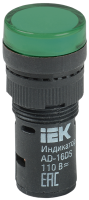 Лампа AD16DS(LED)матрица d=16мм зеленый 110В AC/DC IEK