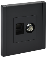 FORTE&PIANO Розетка двойная TV+RJ45 кат.5E FP136 черный IEK