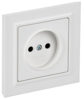 BRITE Розетка 1-местная без заземления без защитных шторок 10А в сборе РСР10-1-0-БрАБ арктический белый IEK