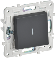 SKANDY Выключатель 1-клавишный с индикацией 10А SK-V07T титан IEK