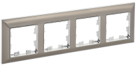 BRITE Рамка 4-местная РУ-4-Бр металл хром/никель IEK
