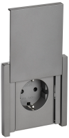 FORTE&PIANO Розетка 1-местная с заземлением с защитными шторками и крышкой винтовое крепление 16А IP44 FP521 сталь IEK