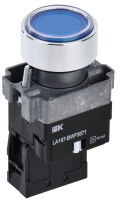 Кнопка управления LA167-BWF3671 d=22мм RC 1NO с подсветкой синяя IEK