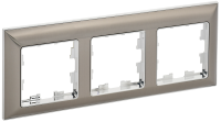 BRITE Рамка 3-местная РУ-3-Бр металл хром/никель IEK