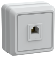 OKTAVA Розетка 1-местная телефонная RJ11 для открытой установки РТ20-ОБ белый GENERICA