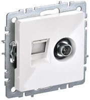 BRITE Розетка двойная TV+RJ45 кат.5E РТВ/РК12-БрБ белый IEK