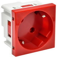 PRIMER РКС-20-32-П-45 Розетка 45град с заземляющим контактом защитной шторкой и винтовым зажимом (2 модуля) красная IEK
