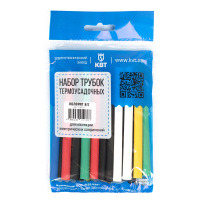 Набор термоусадочных трубок Колорит 8/4 (черн, бел, красн, син, желт, зел) в нарезке по 100мм (КВТ)