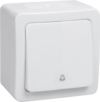 Выключатель 1-клавишный для открытой установки кнопочный ВСк20-1-0-ГПБ IP54 ГЕРМЕС PLUS (цвет клавиши: белый) IEK