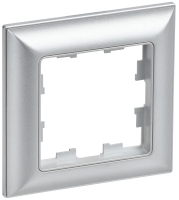 BRITE Рамка 1-местная РУ-1-Бр алюминий/алюминий IEK