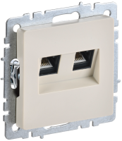 BRITE Розетка компьютерная двойная RJ45 кат.6 РК11-2-БрКр бежевый IEK