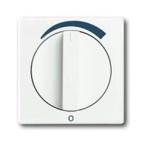 2CKA001710A3808 - Плата центральная (накладка) с поворотной ручкой для регуляторов громкости WHD, тип LR mono BJ UP, с маркировкой, серия solo/future, цвет davos/альпийский белый