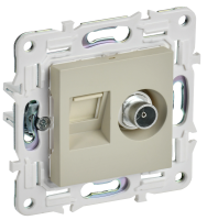 SKANDY Розетка двойная TV+RJ45 кат.6 SK-A15B бежевый IEK