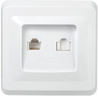 VEGA Розетка 2-местная RJ11/RJ45 РК/Т12-ВБ белый GENERICA