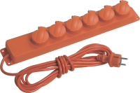 Удлинитель У06В 6 места с защитными крышками IP44 с заземлением 3х1мм2 16А/250В 5м IEK