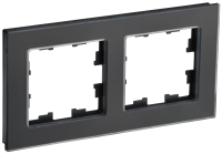 BRITE Рамка 2-местная РУ-2-2-Бр стекло черный матовый IEK