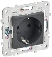 SKANDY Розетка с заземлением с защитными шторками 16А SK-R04T титан IEK