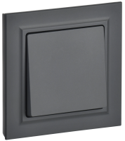 BRITE Выключатель 1-клавишный 10А в сборе ВСР10-1-0-БрГ графит IEK