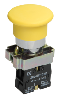 Кнопка управления LAY5-BC51"Грибок" без подсветки желтая 1NO IEK