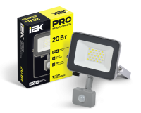 Прожектор светодиодный СДО 07-20Д с датчиком движения IP54 серый IEK