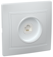 KVARTA Розетка 1-местная телефонная RJ11 РТ10-КБ белый GENERICA