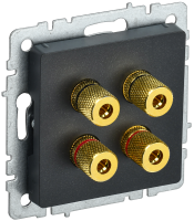 BRITE Аудиорозетка 4-местная РА10-БрЧ черный IEK