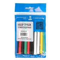 Набор термоусадочных трубок Колорит 6/3 (черн, бел, красн, син, желт, зел) в нарезке по 100мм (КВТ)
