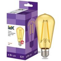 Лампа LED ST64 золото 6Вт 230В 2700К E27 серия 360° IEK