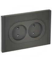FORTE&PIANO Розетка 2-местная без заземления без защитных шторок безвинтовое крепление 10А FP326 серый IEK