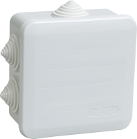 Коробка распаячная КМ41255 для открытой проводки безгалогенная (HF) 100х100х50мм с защелкивающейся крышкой IP44 6 гермовводов серая IEK