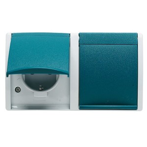 2CKA001582A0305 - Корпус светового сигнала для ламп с цоколем Е-10, для открытой установки, IP44, серия ocean, цвет серый/сине-зелёный