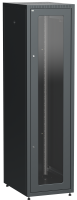 ITK LINEA E Шкаф напольный сетевой 19" 47U 600х800мм стеклянная передняя дверь задняя металлическая черный
