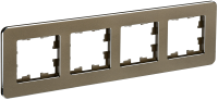 BRITE Рамка 4-местная РУ-4-1-Бр металл латунь RE IEK