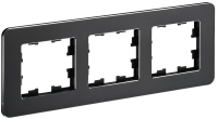 BRITE Рамка 3-местная РУ-3-1-Бр металл черный RE IEK