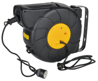 TWIST Катушка УК25 1 место с заземлением 3х1,5мм2 с автосмоткой кабеля 25м+2м IEK