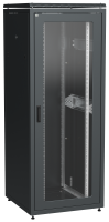 ITK LINEA N Шкаф сетевой 19" 42U 800х800мм стеклянная передняя дверь задняя металлическая черный
