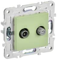 SKANDY Розетка двойная TV+SAT SK-A13G мятный IEK