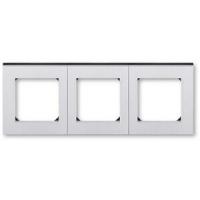 2CHH015030A6070 - Рамка 3 поста, Levit, серебро/дымчатый чёрный