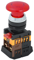 Кнопка AELA-22 "Грибок" красный d22мм неон/240В NO+NC GENERICA