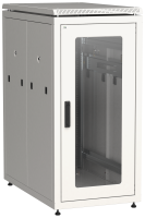 ITK LINEA N Шкаф напольный сетевой 19" 28U 800х1000мм стеклянная передняя дверь задняя металлическая серый